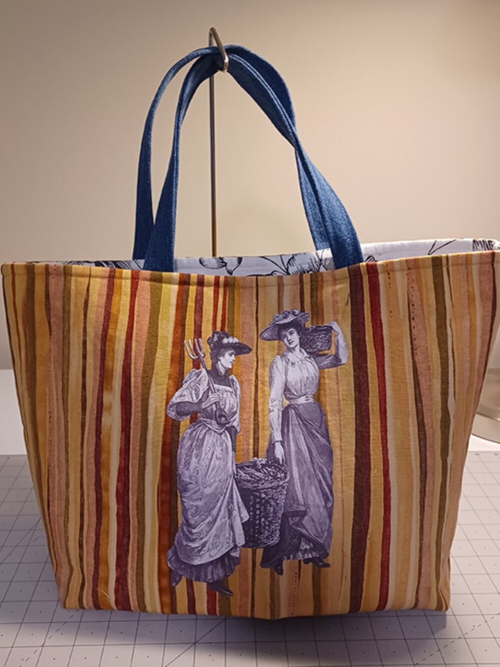 Victorian Ladies TOTE Bag - Victorian Graphic Shopping Bag HANDMADE